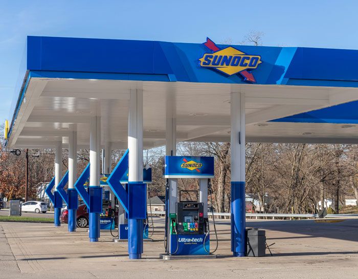 View of a Sunoco fueling station.